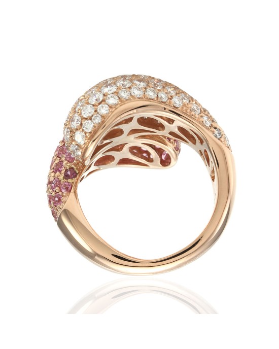 Leo Pizzo Pink Sapphire and Diamond Ring in Gold